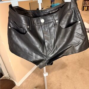 BLANKNYC High Rise Faux Leather Shorts Black Size 30 Hot Shorts
